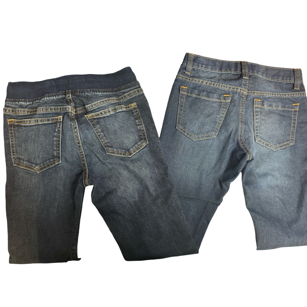 Lot of 2 Old Navy Boys Sz. 8 Dark Blue Skinny Jeans - Picture 2 of 4